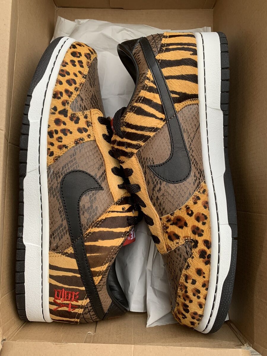 DS Nike Dunk Low BEAST PACK SB Black Safari Animal Print sz DS Nike Dunk Low BEAST PACK SB Black Safari Animal Print sz