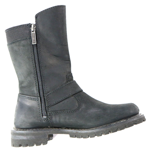 harley davidson womens black leather riding boots 6 zip pull slip ankle 8" bar - Picture 8 of 15