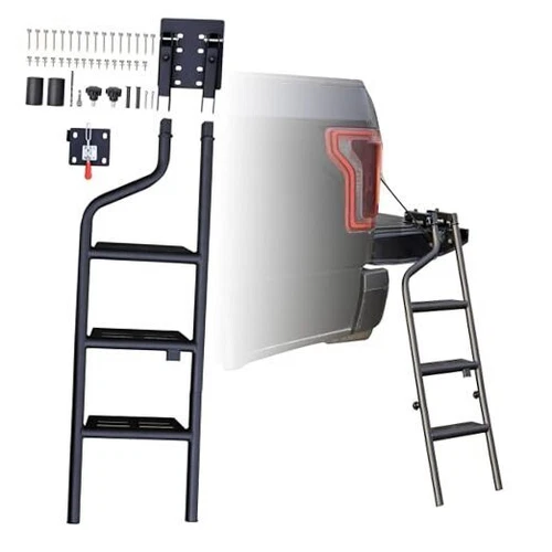 Foldable Pickup Truck Tailgate Ladder, Heavy Duty 42" Folding Tailgate Step 