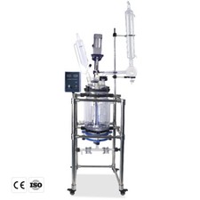 10-50L Chemical Filter Reactor Glass Dual-Jacketed Solid Phase Synthesis Reactor