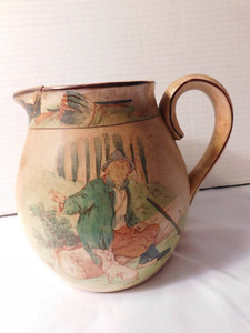 VINTAGE RIP VAN WINKLE POTTERY PITCHER JUG BUFFALO 1907