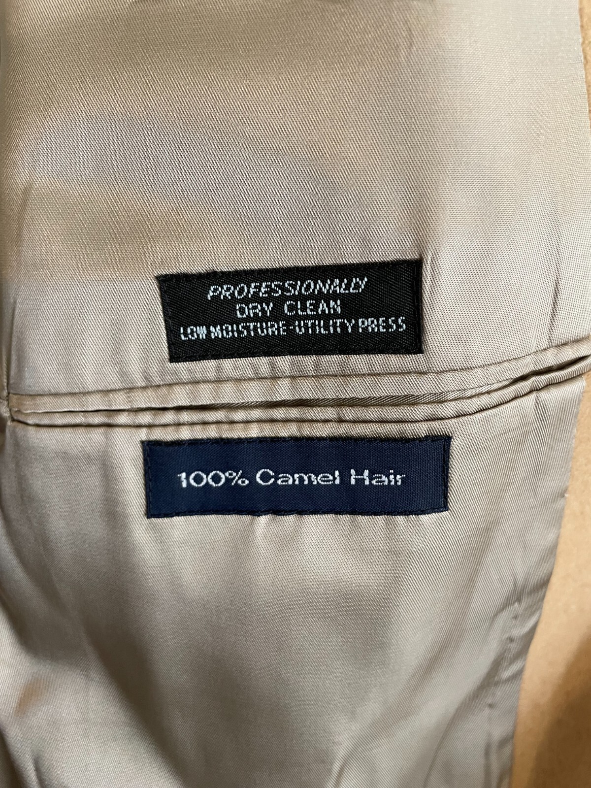 Mens Camel Hair Blazer 46R Beige Camel Hair Sport Coat 2 Button Jacket