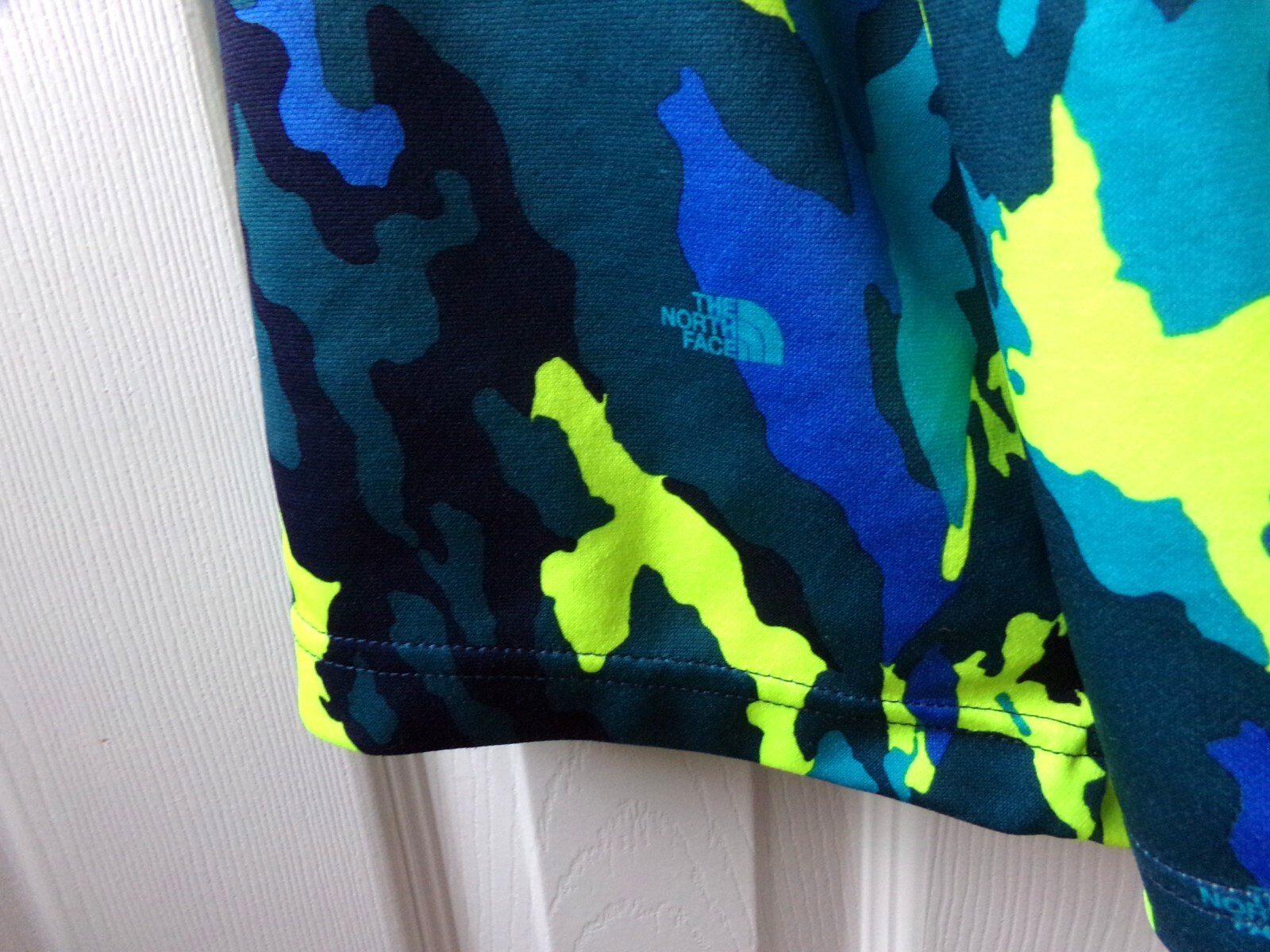Boys NORTH FACE Shorts XL FLASHDRY Athletic Camo Blue Colorful Size 14-16  CLEAN thumbnail 12
