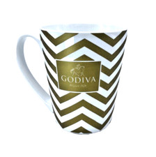 Godiva Handwarmer Coffee Mug Cup Belgium est. 1926 White Gold Design 2015