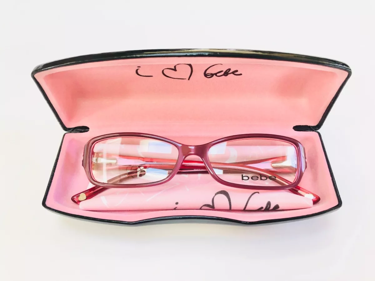 New BEBE Eyeglasses Frames Juniors Womens Pink Burgundy BB5021