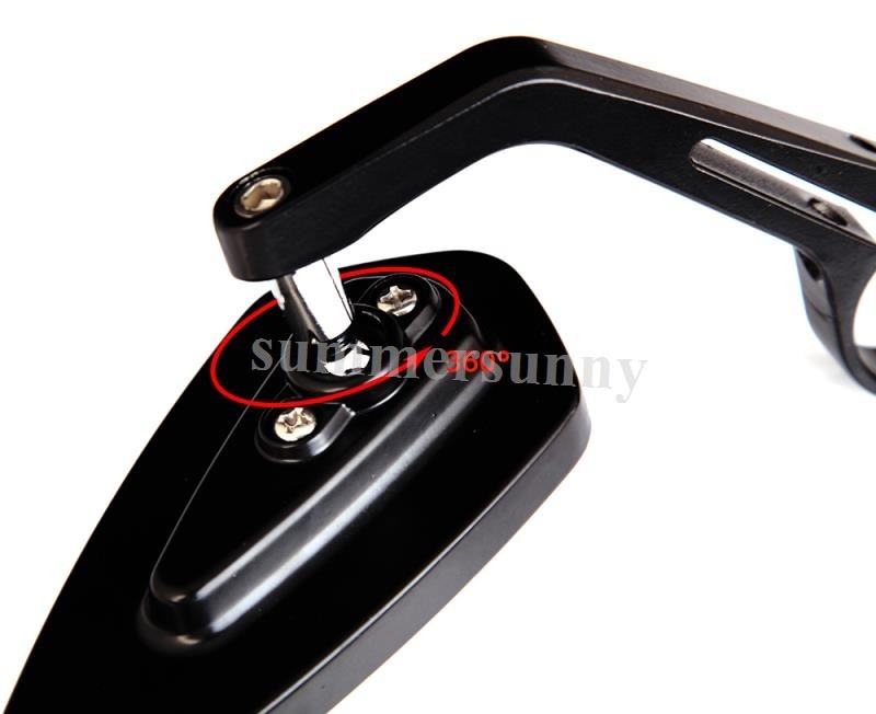 GOODFITMENT 7/8" Bar End Mirrors | Pair | Black CNC Aluminum For Motorcycle Scooter ATV Dirt Bike