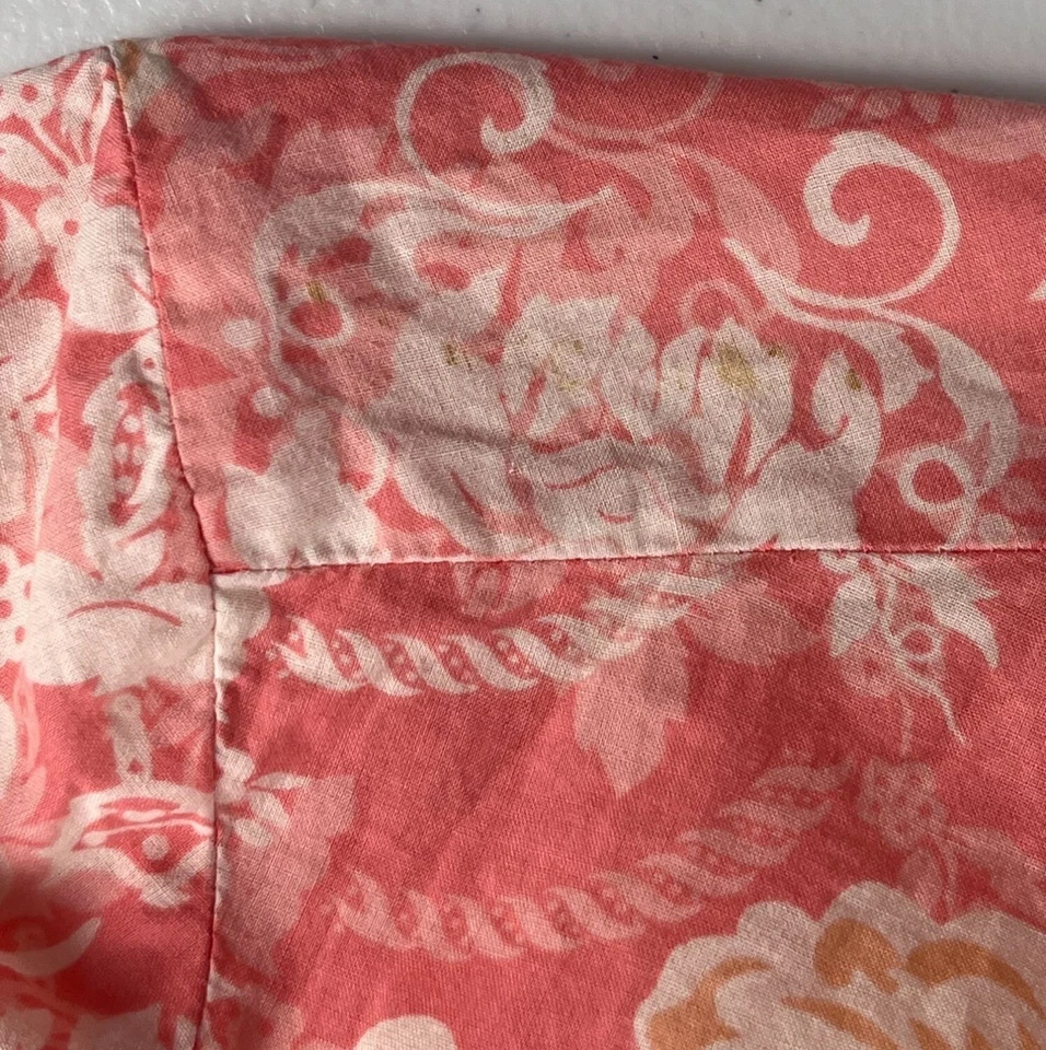 Карибский Joe цветочный печать кнопка вверх рубашка женщин L розовый белый длинным рукавом - Изображение 3 из 4