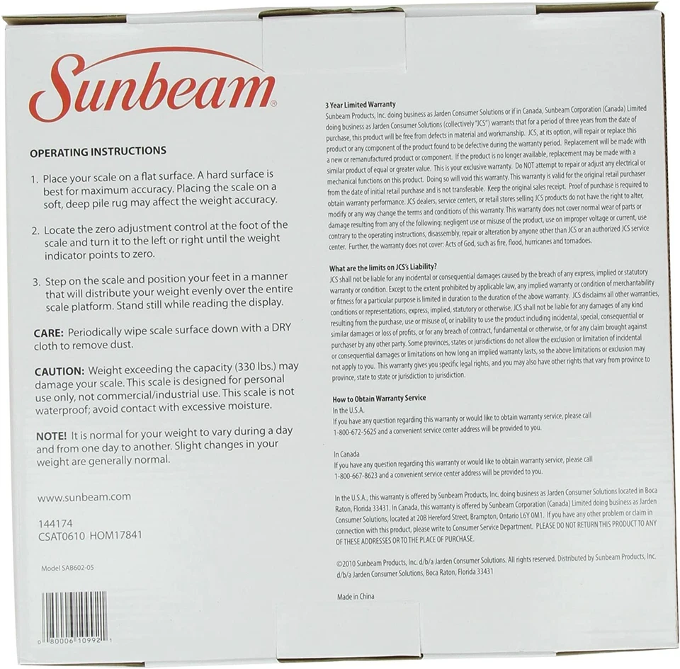 Mostrador Sunbeam SAB602-05 visão total escala analógica - Imagem 2 de 3