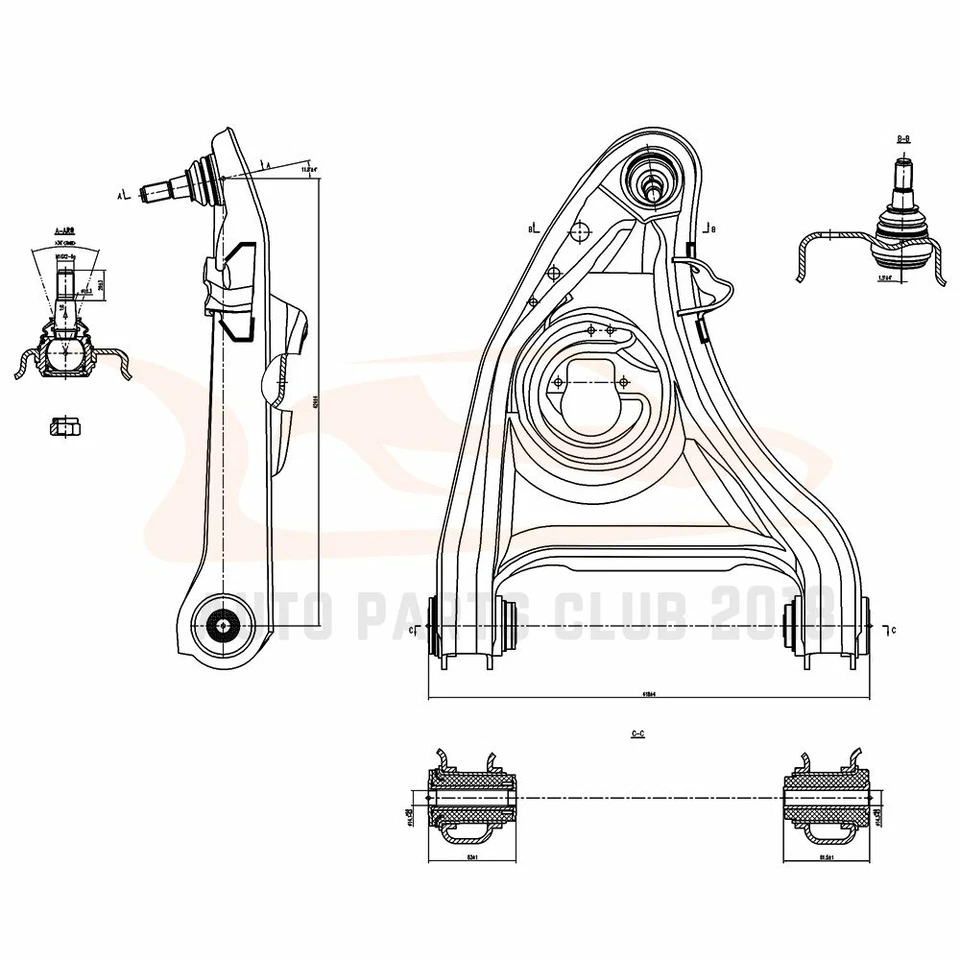 For 1995-2002 Lincoln Town Car 14x Front Suspension Upper Lower Control Arms Set Foto 3 de 4