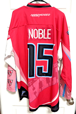 KEVIN NOBLE 15 St Charles Chill Signed Hockey Jersey Strap 2XL Pro 56 Hard Nosed