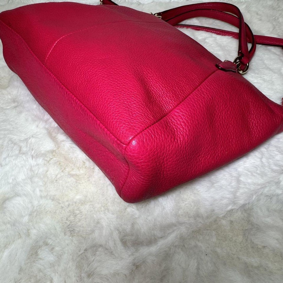 Coach Tote bag Handbag Shoulder bag 2way Leather Red Gold eBay