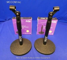 On-Stage DS7200 Desktop Microphone Stand Qty 2 w/ EV Mic Clips