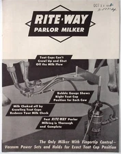 1952 Rite Way Parlor Milker Rite Way Products Co Chicago IL Dealer Brochure