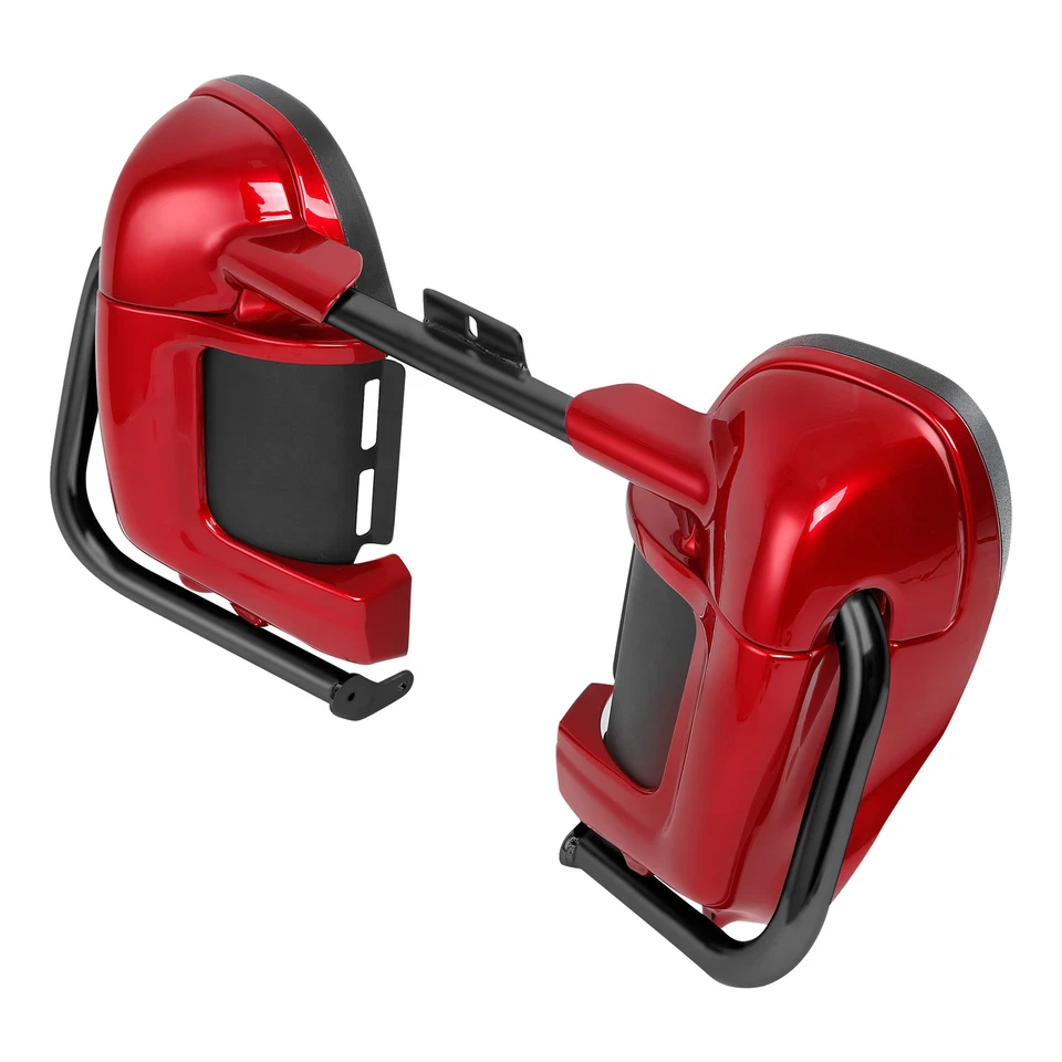 Carenado de pierna ventilado inferior rojo + barra protectora del motor apta para Harley Road Glide 97-08 Foto 4 de 4