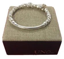 NEW Uno de 50 Journey Silver Plated Beads Bracelet Size Large Travesia