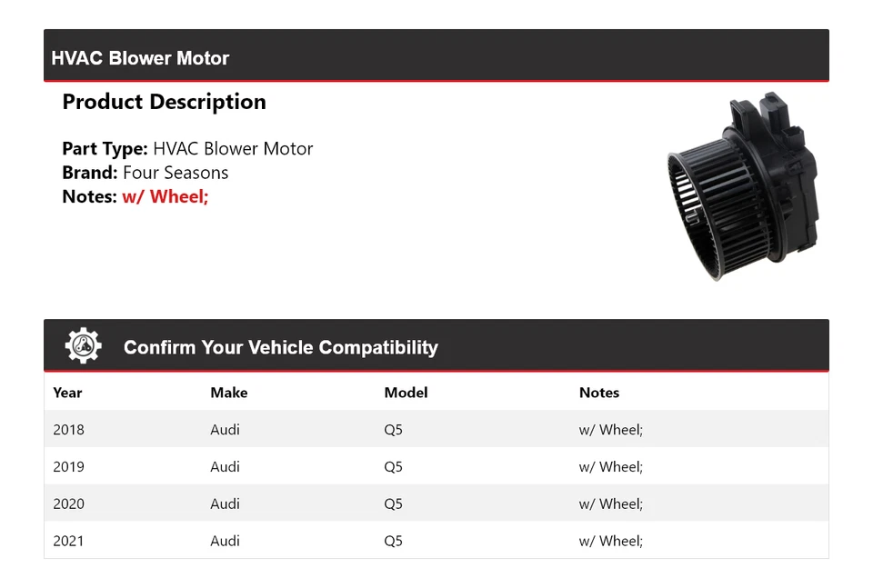 Motor soplador de climatización para Audi Q5 2018-2021 4 estaciones 2019 2020 Foto 2 de 4