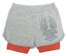 Harley-Davidson Little Girls' Double Layered Stretch Shorts - Gray Orange