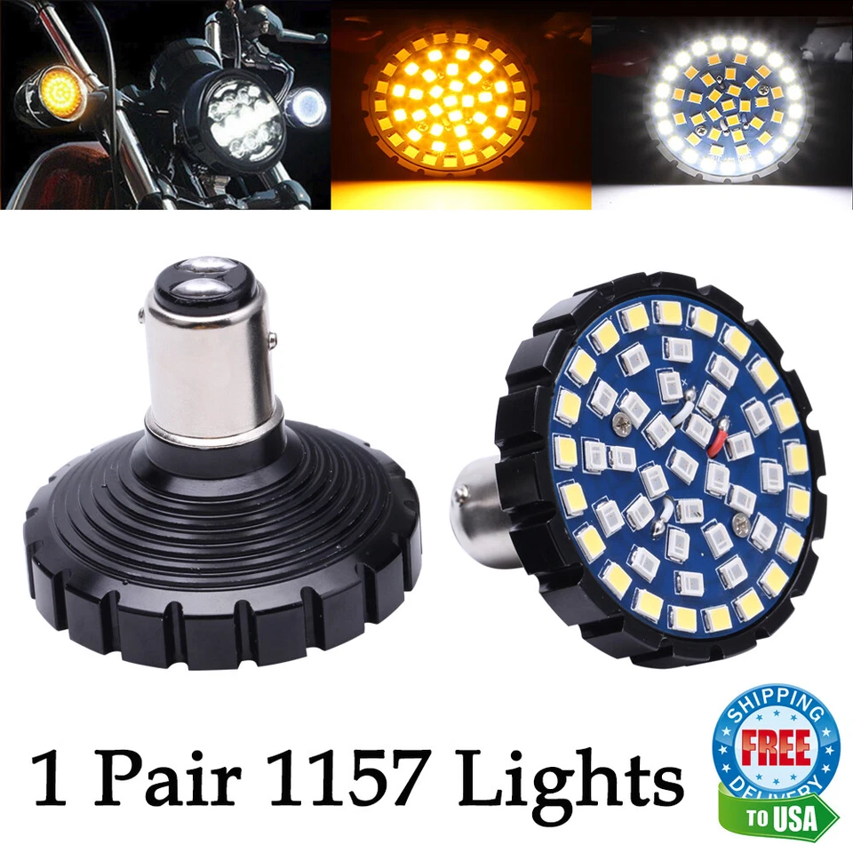For Harley Road Glide 2X 1157 Motorcycle LED Turn Signals Light Switchback Bulbs - Image 2 of 4