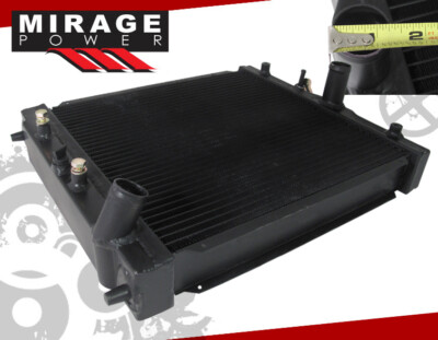 Black Full Aluminum Radiator Manual Mt JDM For 92-00 Civic Del Sol CRX EF/EM/EK