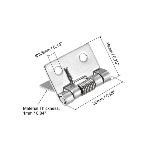 8pcs Spring Loaded Hinges 1" 304 Stainless Steel Self Closing Hinge for Cabinet - Picture 2 of 5