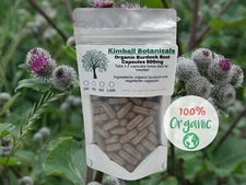 Organic Burdock Root, Vegetarian Capsules 500mg Pure, Made fresh to order