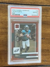 2022 Donruss Clearly Jalen Hurts Red /49 Psa 10 Pop 1