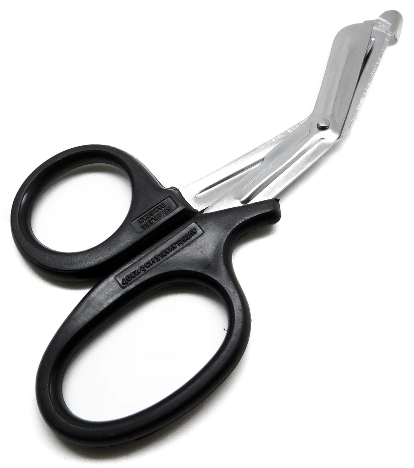 Black Utility Scissors 5.5" & 7.25" Multi-Purpose DIY EMS Universal 2 Shears Set - Image 3 of 4