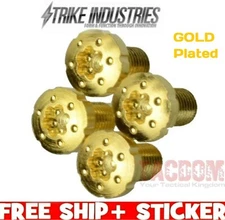 STRIKE INDUSTRIE 1911 TORX GRIP SCREWS Gold Coat 4 Pak 45acp 38 SUPER COLT