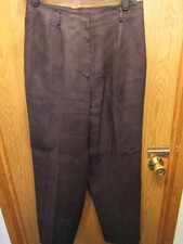 WOMENS TALBOTS PETITES 100 IRISH LINEN BLACK LINED PANTS SIZE 10P INSEAM 28"