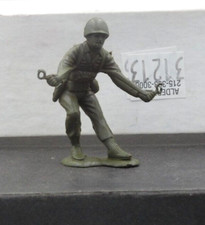 Marx 54mm Army Parachutist Bending to Stop Parachute No Parachute