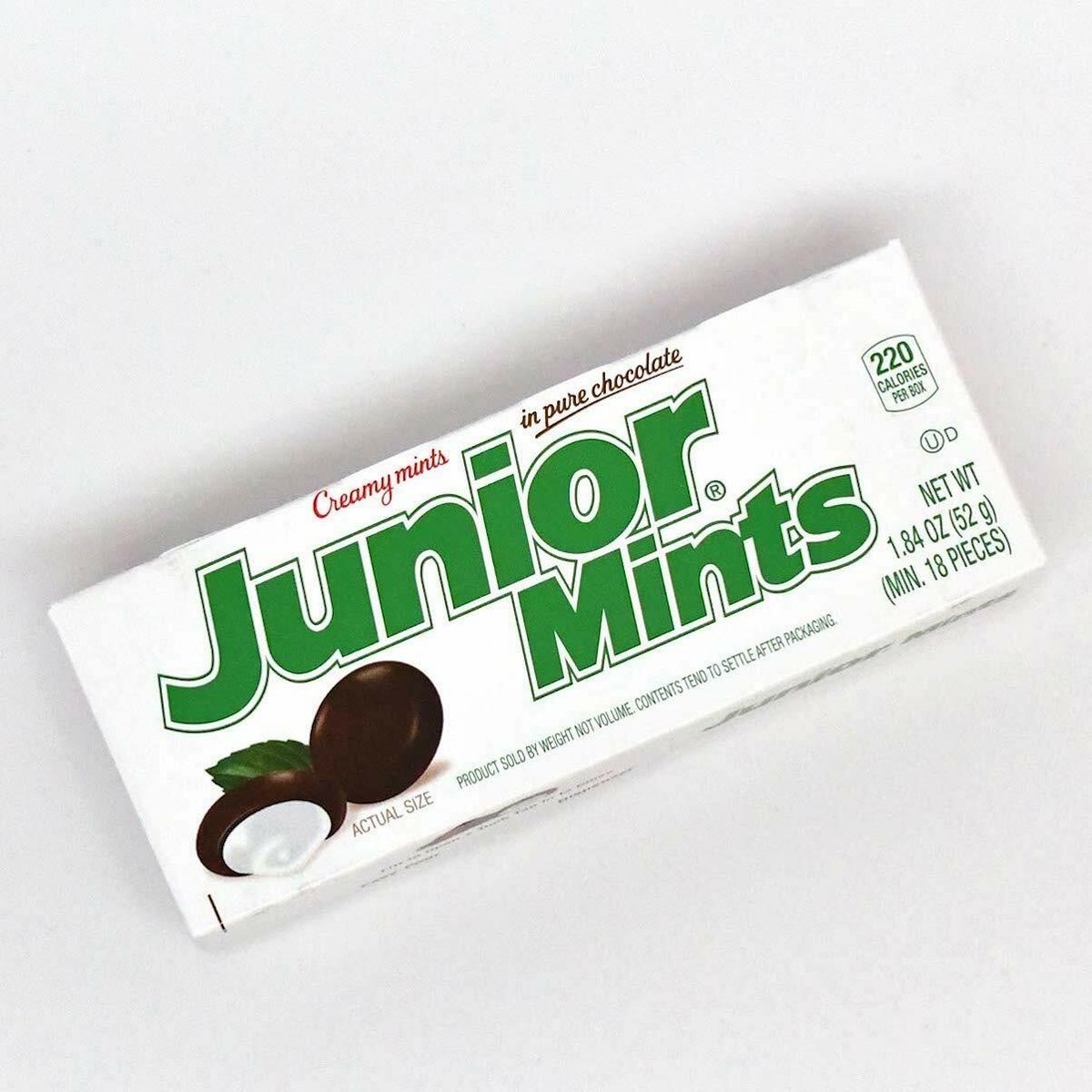 Johnny's - choco Junior Mints - 1.84oz Boxes - 24 Count - choc covered creamy
