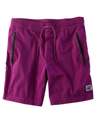 Purple Nylon Running Jogger Shorts, XL 