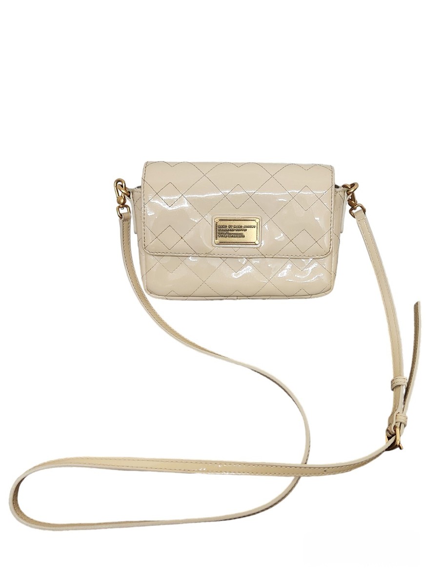 Marc by Marc Jacobs Nifty Gifty Patent Quilted Julie Cross Body Bag Cream  Beige - Main Image