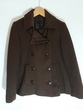 Harold's Brown Wool Blend Peacoat Coat Suit Jacket Women's Size M Fully Lined