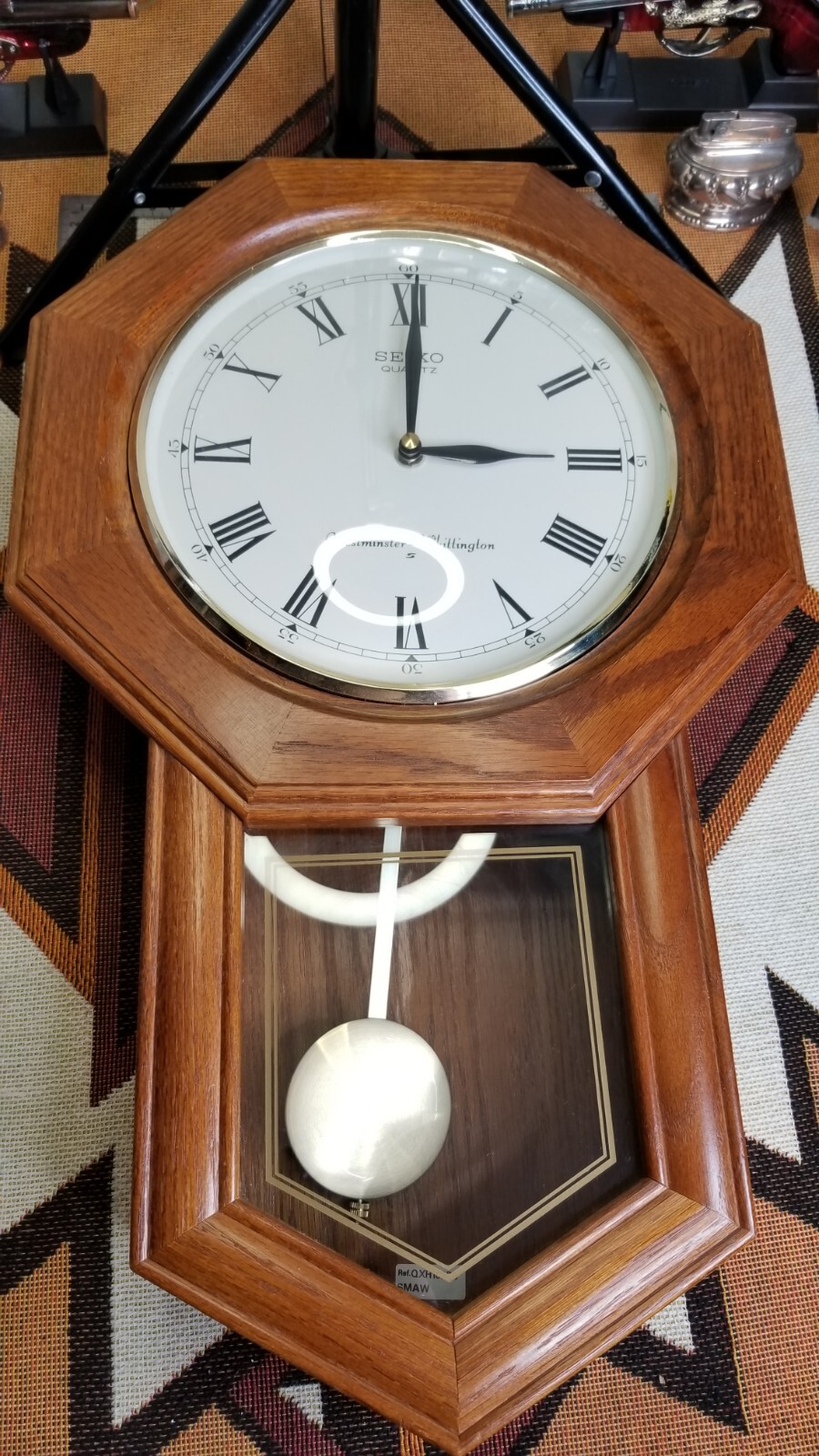 Seiko Quartz Westminster Whittington Wooden Schoolhouse Wall Clock Ref. QXH102BC
