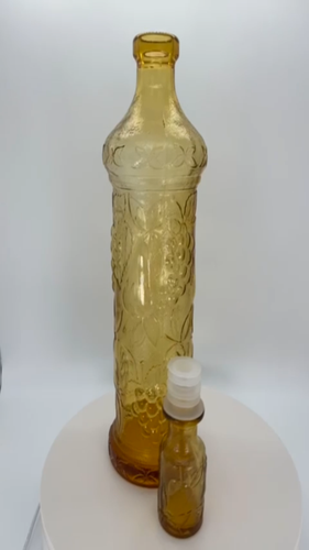 EMPOLI Glass Amber - honey original tall bottle decanter CIRCA 1960s - Video 1 of 1