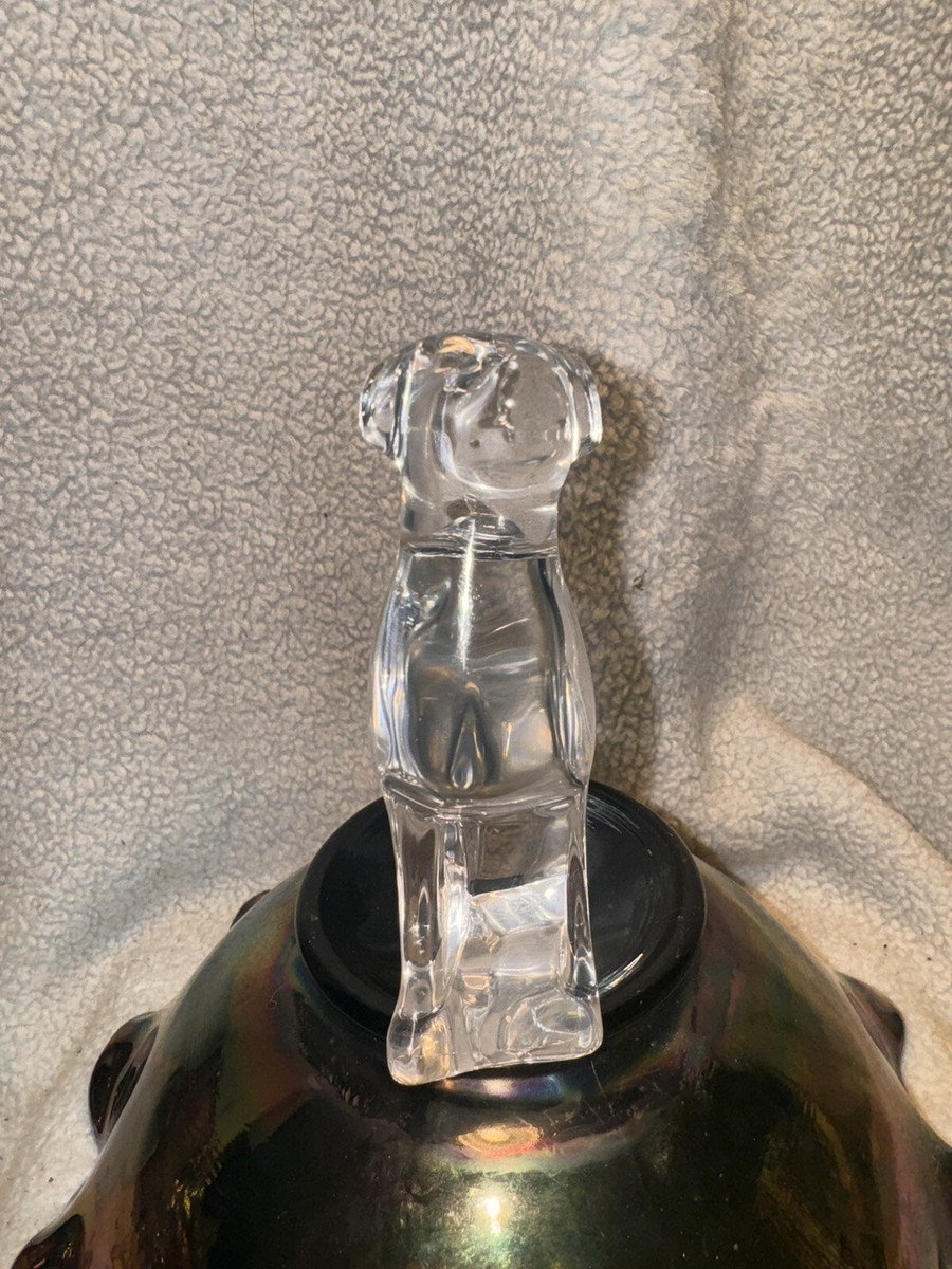 Vtg 94 Retired Baccarat Crystal Art Glass Retriever ,Curled Tail