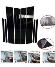 8x Piano Gloss Black B C Pillar Panel Window Trim Covers Fits 12-15 Civic Sedan