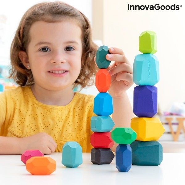 PIETRE DI EQUILIBRIO IMPILABILI IN LEGNO GIOCO PER BAMBINI INNOVAGOODS 16 PEZZI