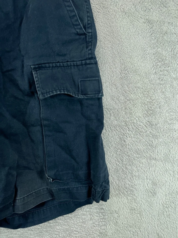 Pantalones Cortos de Carga Structure Para Hombres 34 Azul Marino Bolsillos Utilitarios Ropa de Trabajo Plana Sarga 9" Foto 2 de 4