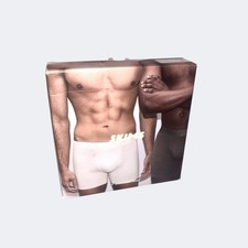 Skims Men’s Boxer Brief 3 Pack Set Box Chalk Size 3XL Strech 5” Inseam BNIB XXXL