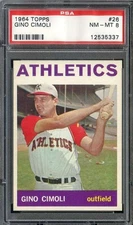 1964 TOPPS #26 GINO CIMOLI PSA 8 ATHLETICS *B64061