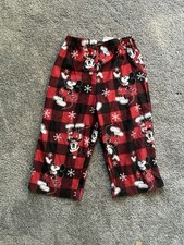 Disney Mickey Mouse Pajama Flannel Bottoms Size 24M Red Plaid