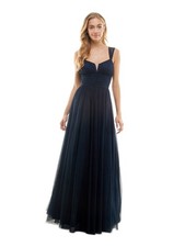 CITY STUDIO Womens Dress Navy Sleeveless Formal Lined Tulle Mesh Juniors 3