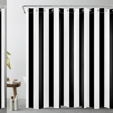 Black and White Striped Shower Curtain 72x72 inch