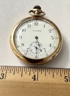 Antique Waltham pocket watch with AWC 14k gold filled "Cashier" case