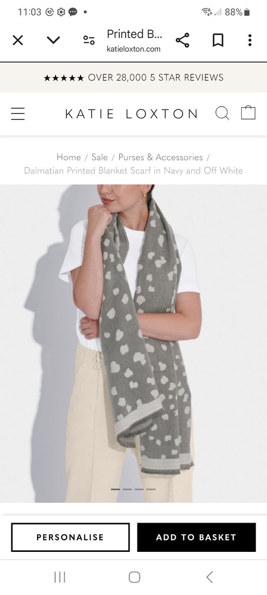 Katie Loxton Dalmation Print Scarf UK