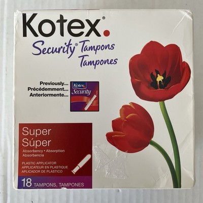 Kotex Security Tampons, Super Absorbency, Unscented, 18 Count Discontinued 2004