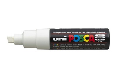 6-Pack Uni-Ball PC-8K White Paint Markers Broad Chisel Tip Art Pen Posca