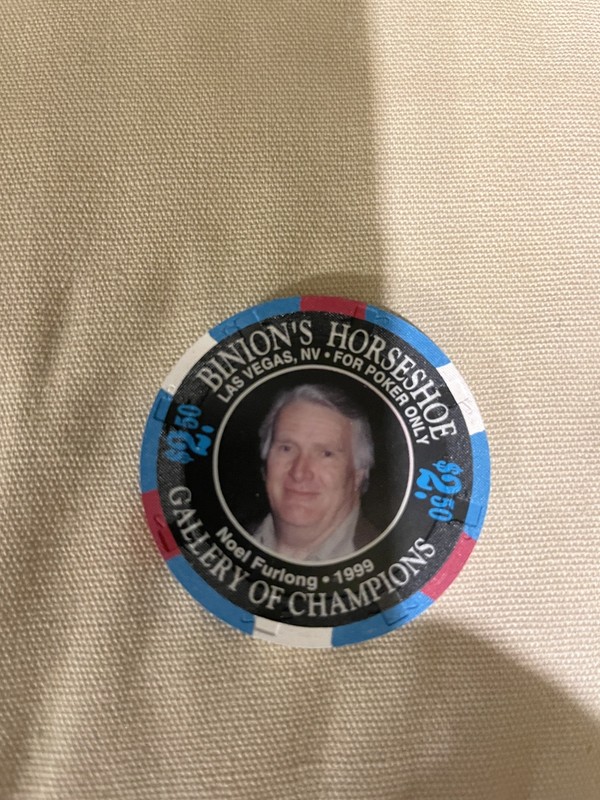 Horseshoe Club Casino Las Vegas Nevada $2.50 Noel Furlong Gallery of Champions